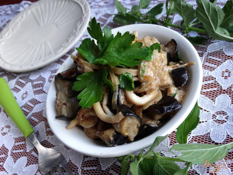 Фото приготовление рецепта: Соус из баклажанов с кальмарами шаг №10