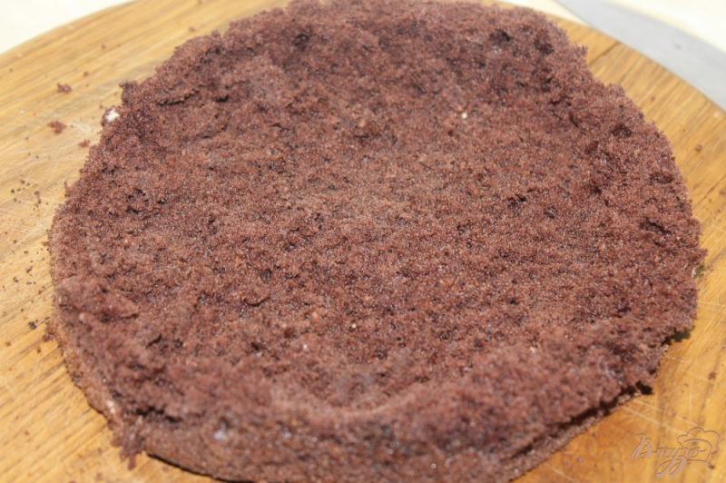 Фото приготовление рецепта: Шоколадный торт с вишнями и сливочным кремом шаг №10