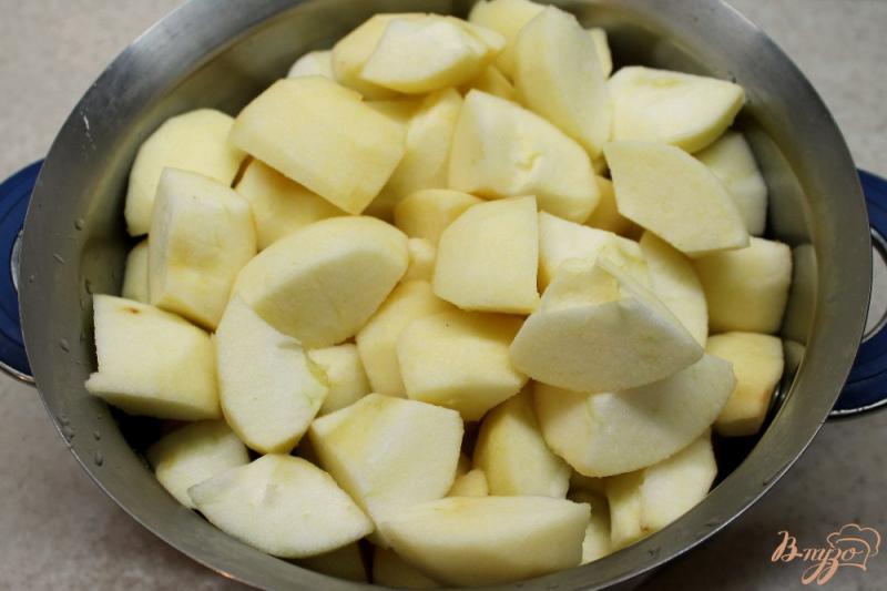 Фото приготовление рецепта: Яблочное повидло с корицей и грецким орехом шаг №2