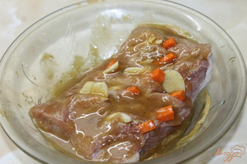 Фото приготовление рецепта: Буженина из свиного балыка в медово - горчичном маринаде шаг №4