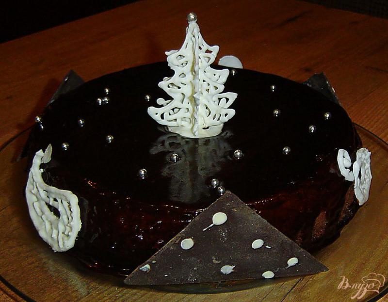 Фото приготовление рецепта: Шоколадный чизкейк «Рождественская ночь » шаг №5