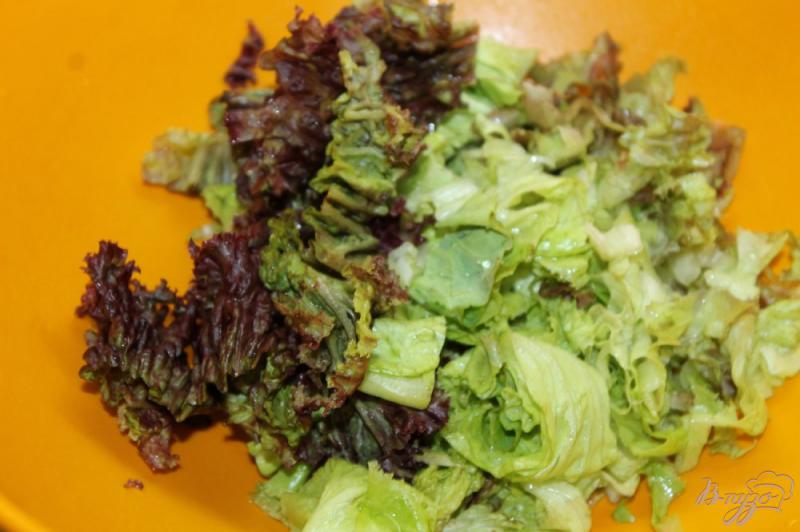 Фото приготовление рецепта: Кресс - салат из соленой семгой шаг №2