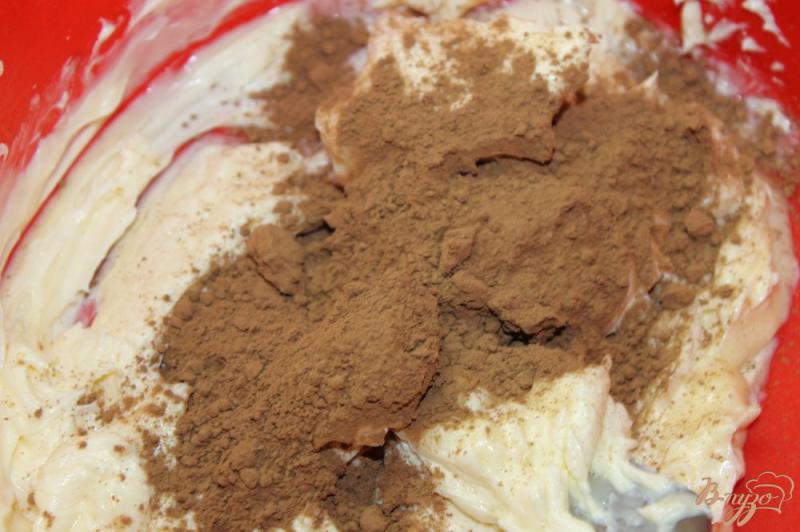 Фото приготовление рецепта: Сладкие шарики из шоколадного бисквита с масляным кремом и орехами шаг №3