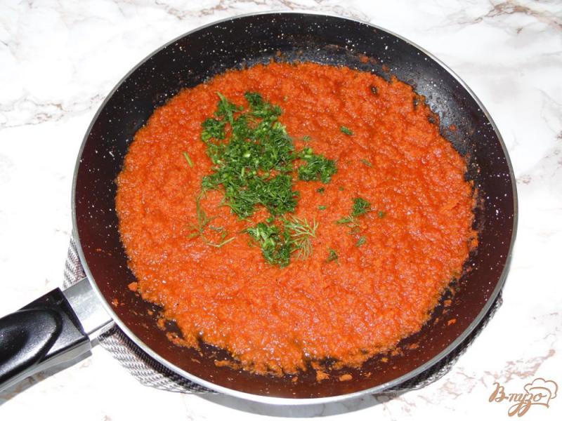 Фото приготовление рецепта: Томатно-морковный соус с зеленью шаг №6