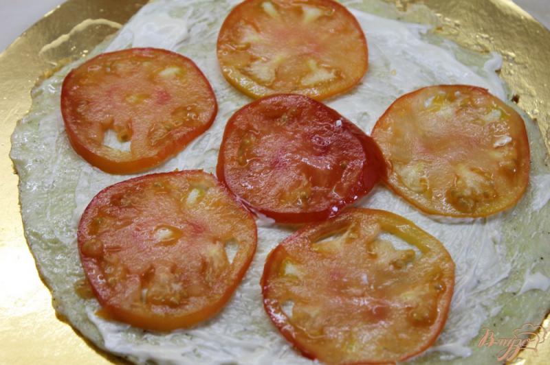 Фото приготовление рецепта: Кабачковые блины с помидорами шаг №5