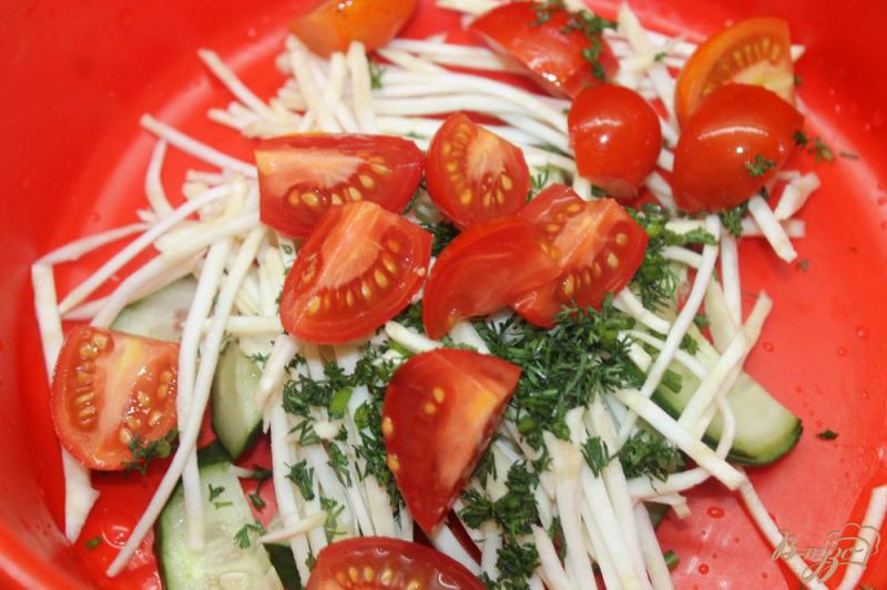 Фото приготовление рецепта: Диетический салат с сельдереем шаг №3