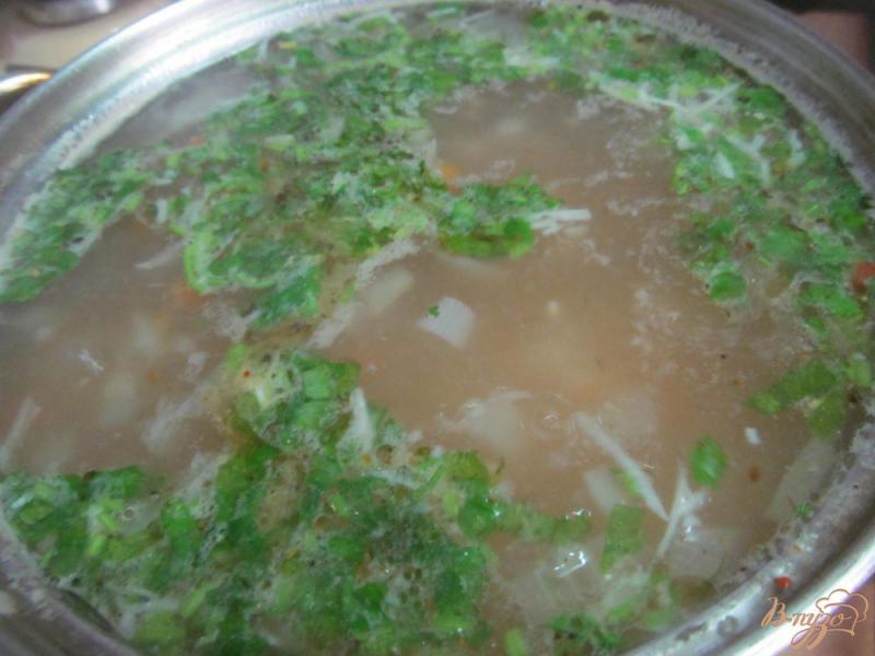 Фото приготовление рецепта: Рисовый суп с горошком и хреном на баранине шаг №8