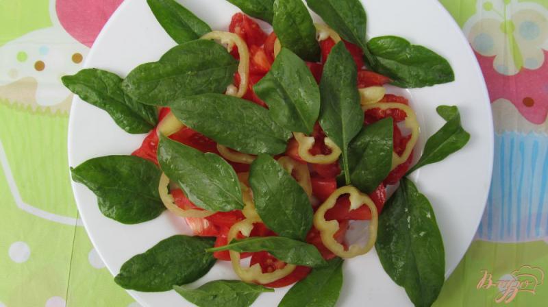 Фото приготовление рецепта: Салат со шпинатом и сухариками шаг №4
