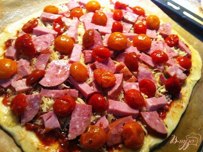 Фото приготовление рецепта: Пицца мясная шаг №5