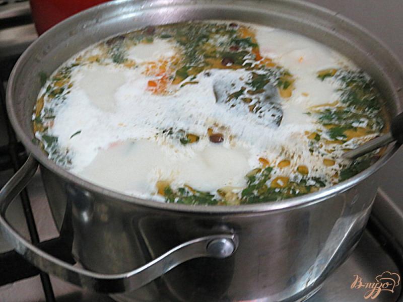 Фото приготовление рецепта: Сливочный суп с лососем. шаг №7