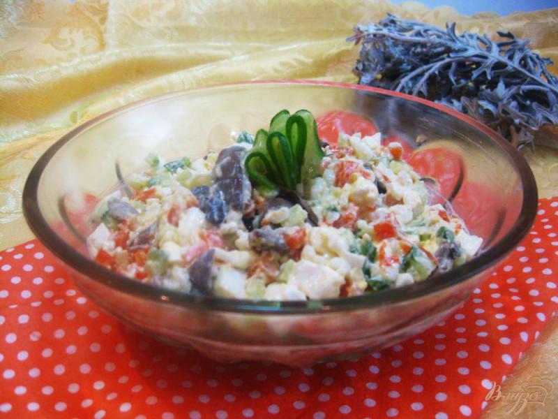 Фото приготовление рецепта: Салат с грибами и рисом шаг №9