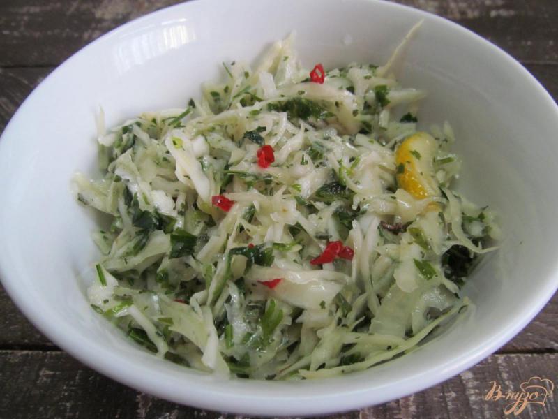 Фото приготовление рецепта: Греческий салат из капусты шаг №4