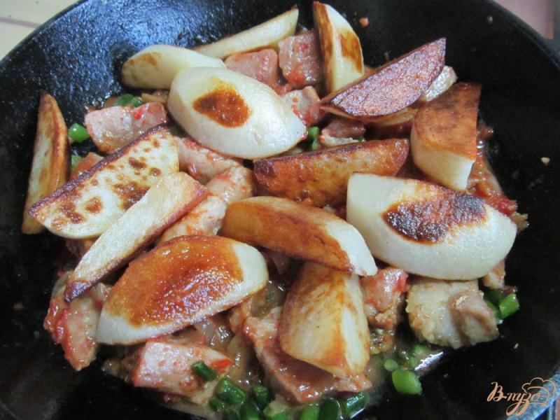 Фото приготовление рецепта: Оджахури из свинины с картофелем шаг №5