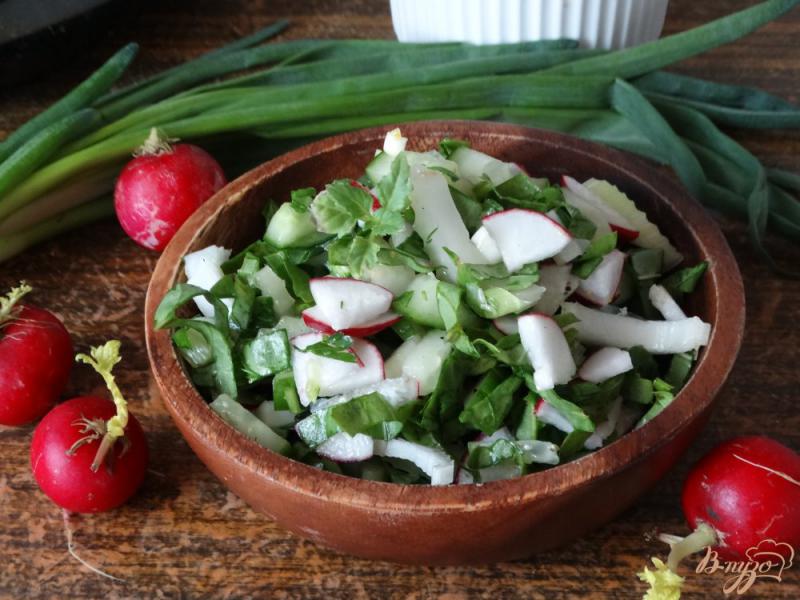 Фото приготовление рецепта: Овощной салат со щавелем и сельдереем шаг №6