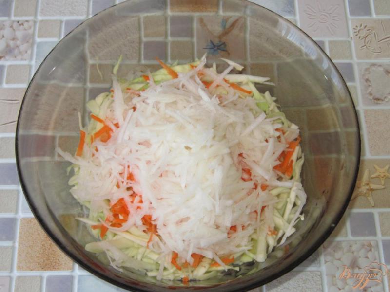 Фото приготовление рецепта: Салат овощной с редькой шаг №3