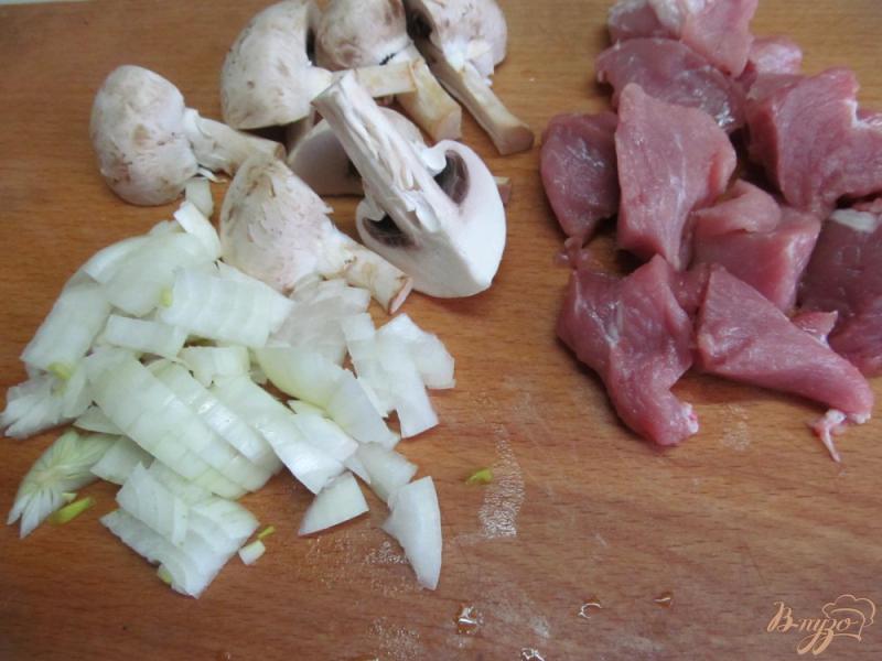 Фото приготовление рецепта: Рагу из свинины с шампиньоном шаг №2