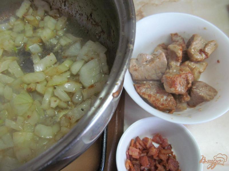 Фото приготовление рецепта: Рагу из свинины с шампиньоном шаг №4