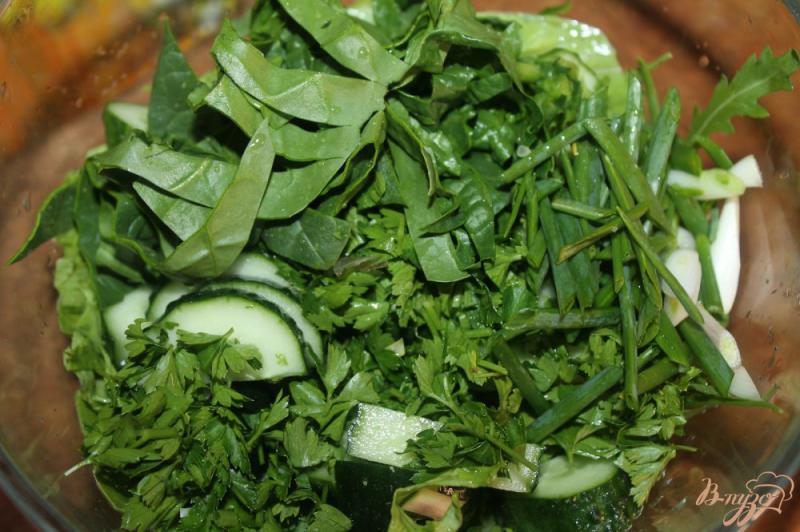 Фото приготовление рецепта: Зеленый салат с сельдереем и овощами шаг №3