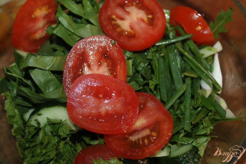 Фото приготовление рецепта: Зеленый салат с сельдереем и овощами шаг №4
