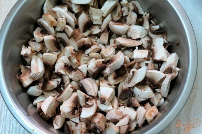 Фото приготовление рецепта: Блины с грибами шаг №6
