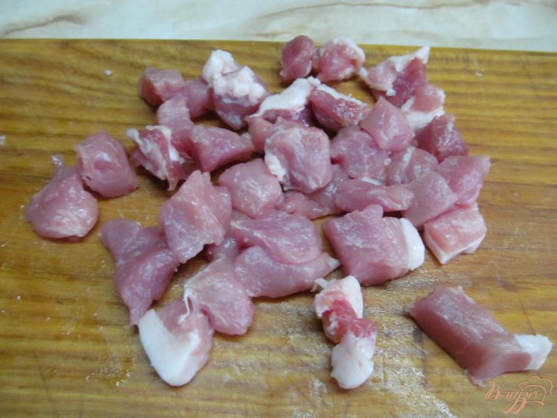 Фото приготовление рецепта: Салат из жареной свинины с луком и редькой шаг №1