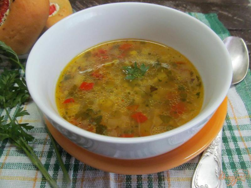 Фото приготовление рецепта: Суп с булгуром горохом и мексиканской смесью шаг №4
