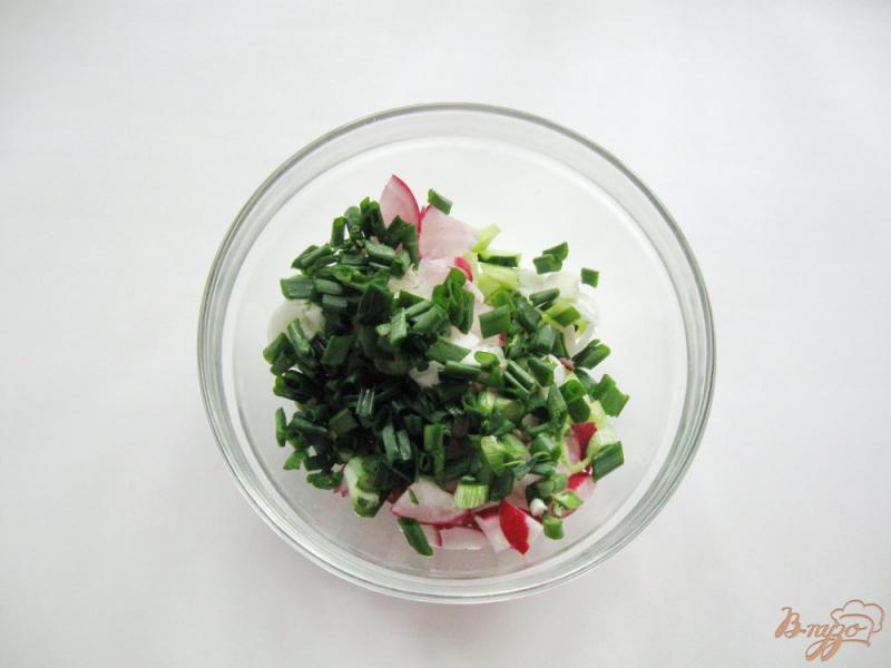 Фото приготовление рецепта: Салат из редиса с сыром шаг №3