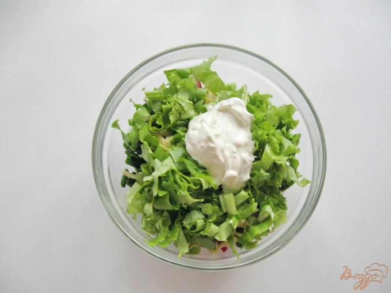 Фото приготовление рецепта: Салат из редиса с сыром шаг №6