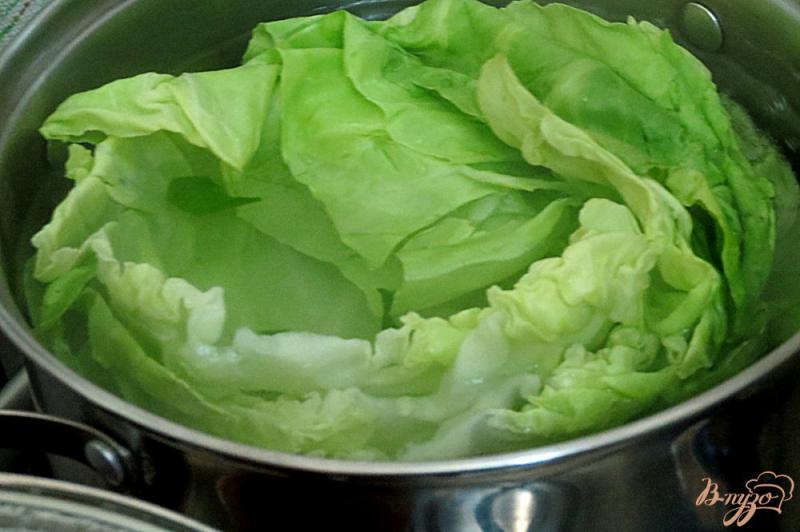 Фото приготовление рецепта: Голубцы из молодой капусты, со шпинатом и сыром шаг №5