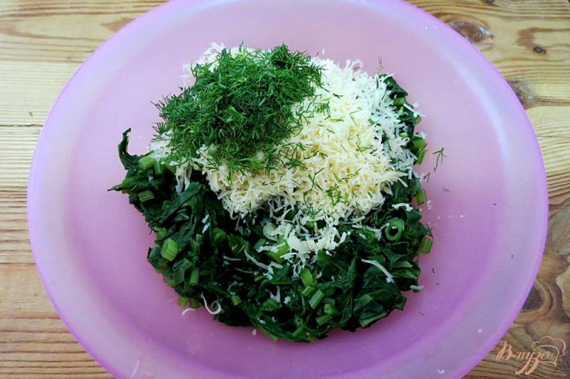 Фото приготовление рецепта: Голубцы из молодой капусты, со шпинатом и сыром шаг №8