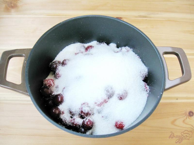 Фото приготовление рецепта: Варенье из малины и вишни без косточек шаг №2