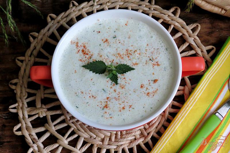 Фото приготовление рецепта: Холодный суп из огурцов шаг №8