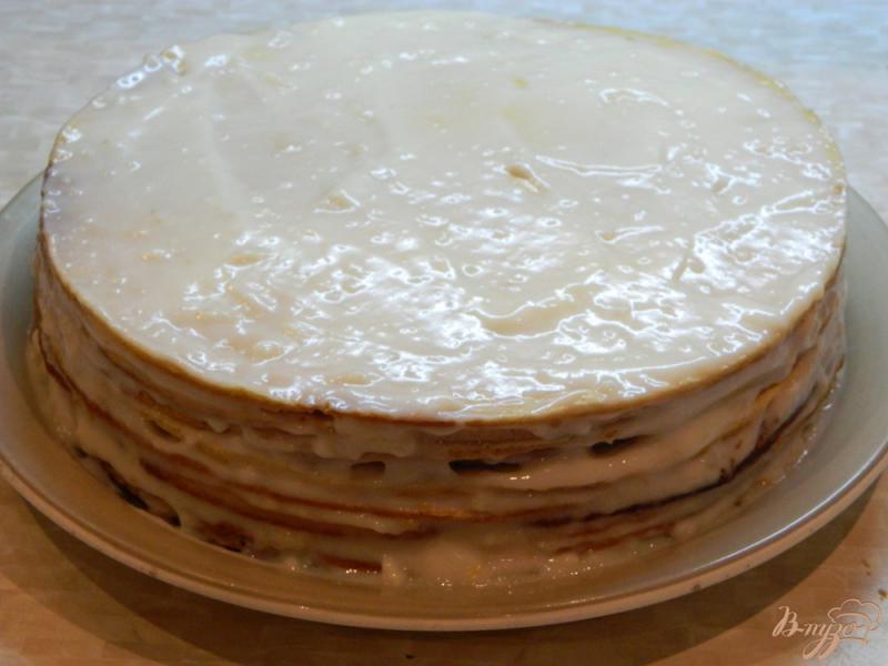 Фото приготовление рецепта: Торт медовый с заварным кремом шаг №13