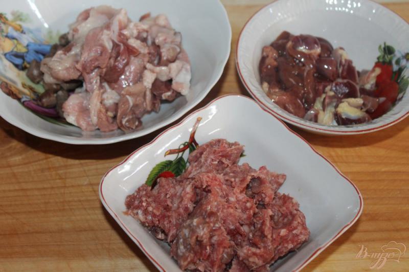 Фото приготовление рецепта: Паштет из свинины с куриными потрохами шаг №2