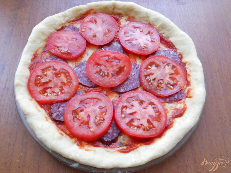Фото приготовление рецепта: Пицца бездрожжевая в микроволновке шаг №6