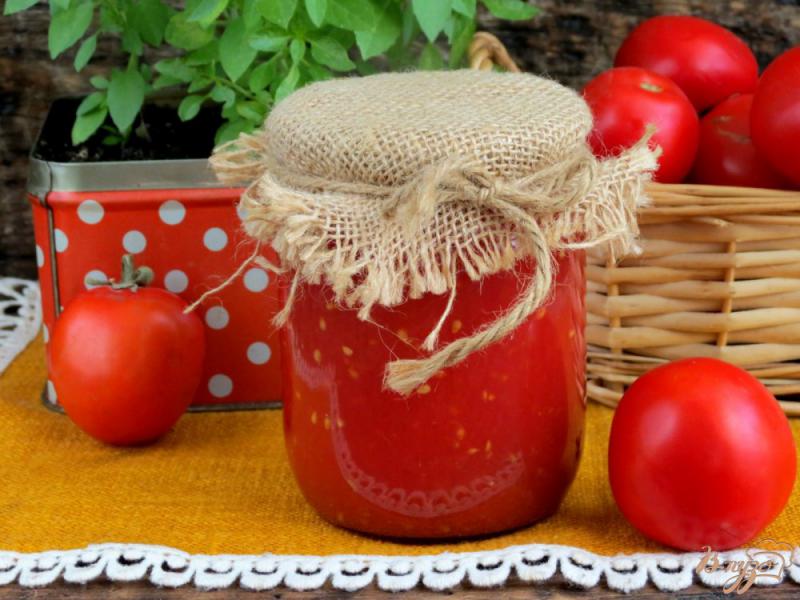 Фото приготовление рецепта: Соус томатный с красным перцем (на зиму) шаг №8