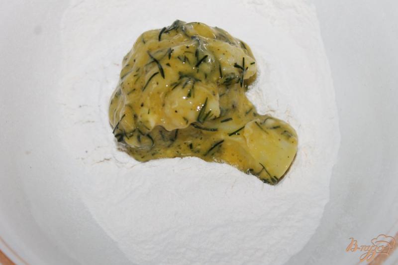Фото приготовление рецепта: Жареная цветная капуста в кляре с укропом шаг №6