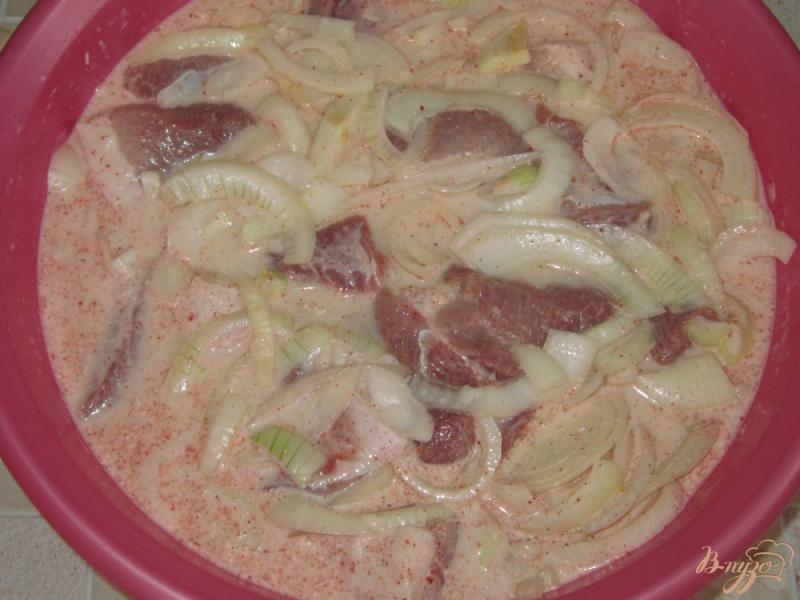 Фото приготовление рецепта: Шашлык из свинины маринованный в майонезе и минералке шаг №6