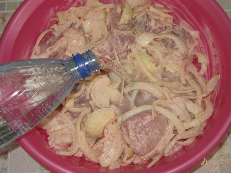 Фото приготовление рецепта: Шашлык из свинины маринованный в майонезе и минералке шаг №5