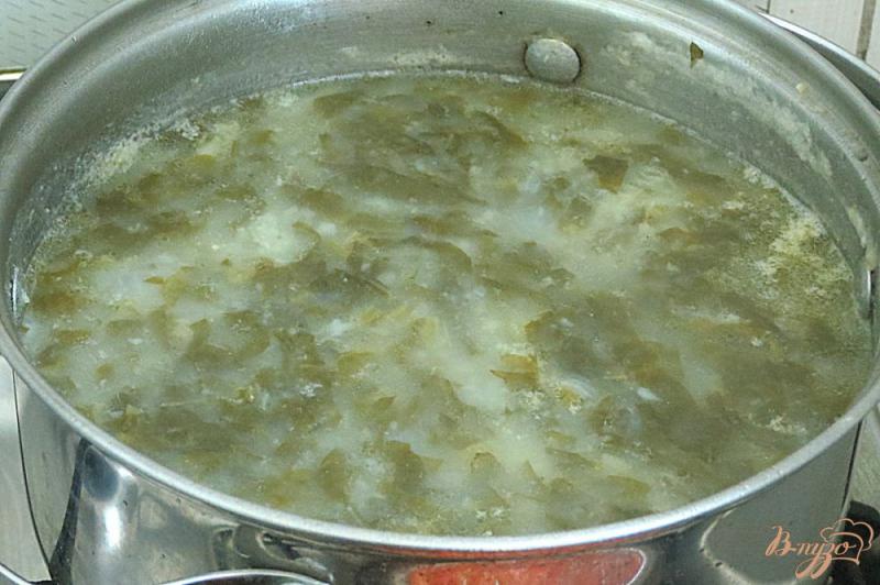 Фото приготовление рецепта: Щавелевый суп с картофельным пюре м рисом шаг №7