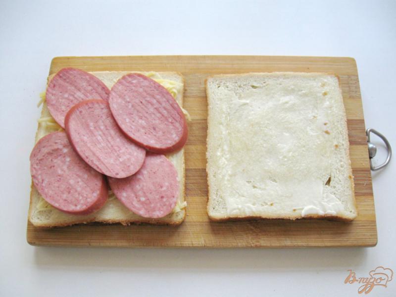 Фото приготовление рецепта: Горячие бутерброды на сковороде-гриль шаг №3