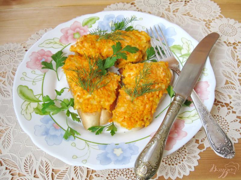 Фото приготовление рецепта: Гренки с морковью и сыром шаг №7