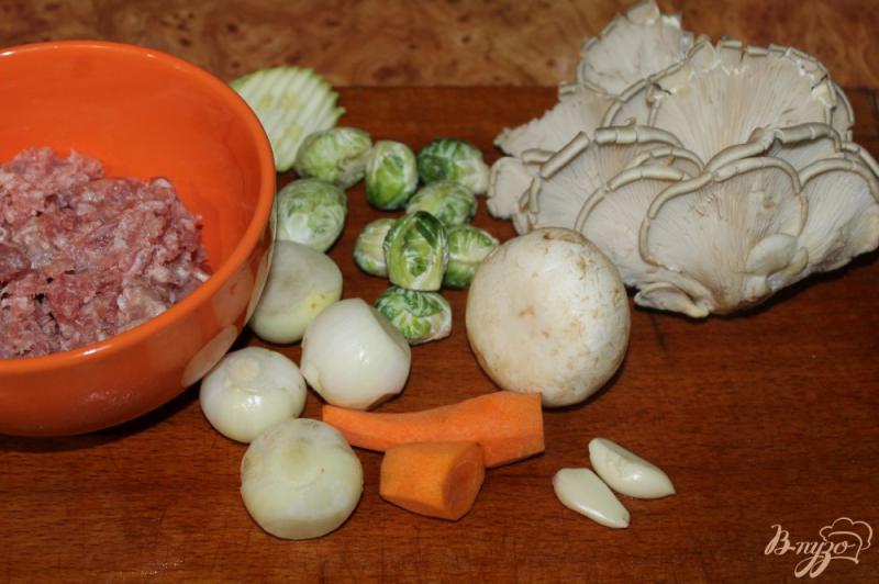 Фото приготовление рецепта: Свино - говяжьи фрикадельки с овощами в соусе шаг №1