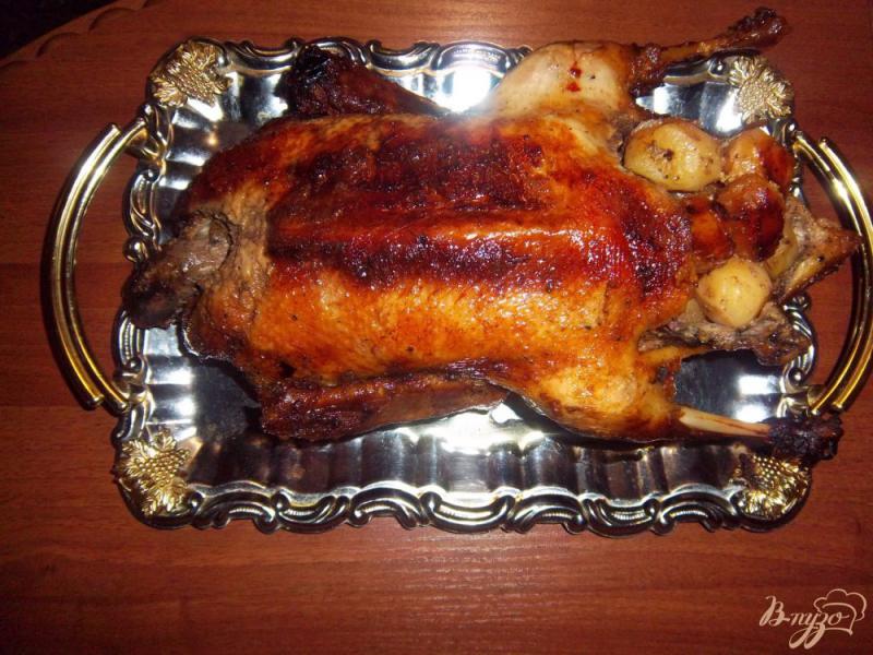 Фото приготовление рецепта: Запеченная утка с картофелем и луком в рукаве шаг №8