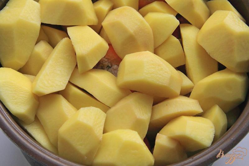 Фото приготовление рецепта: Фаршированный перец с картофелем в мультиварке шаг №9