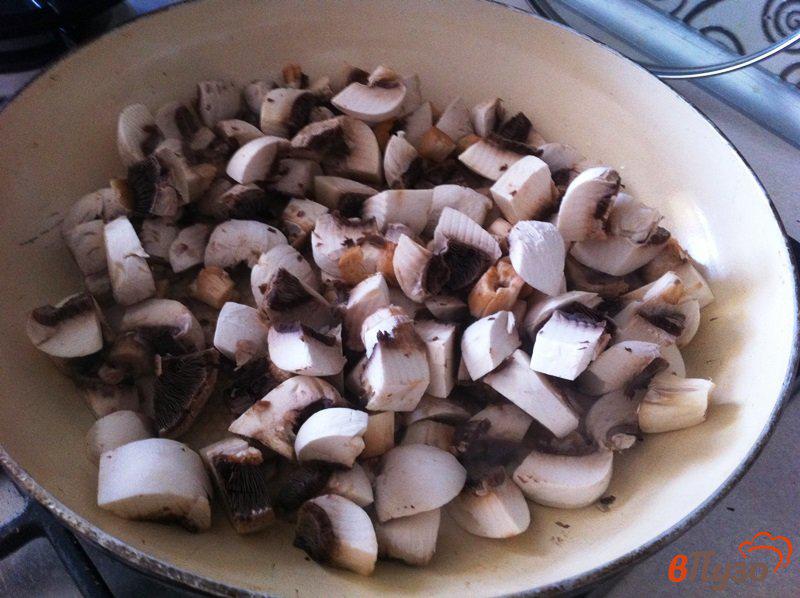 Фото приготовление рецепта: Запеченная гречка с грибами шаг №5