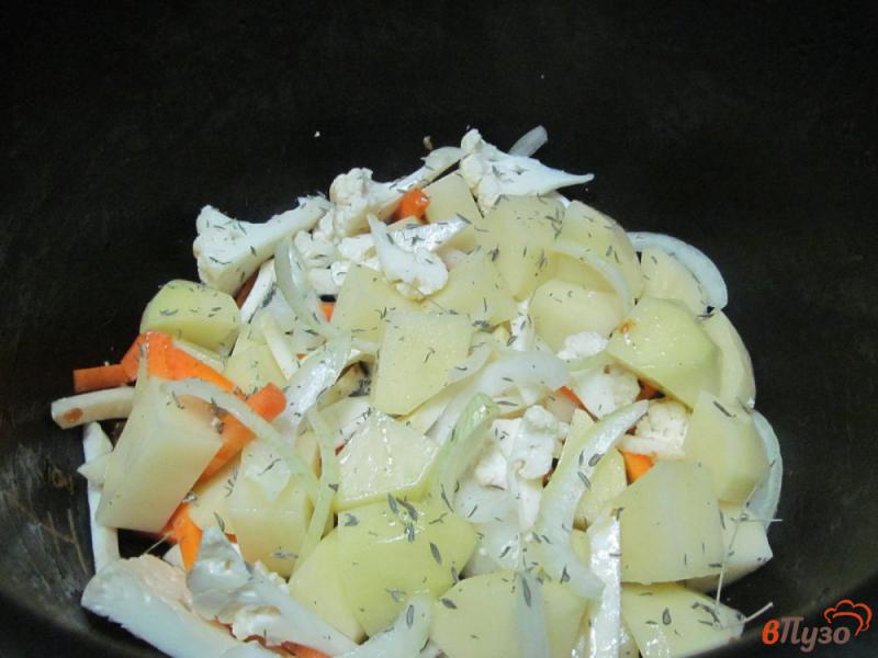 Фото приготовление рецепта: Овощной рагу с курицей в мультиварке шаг №3
