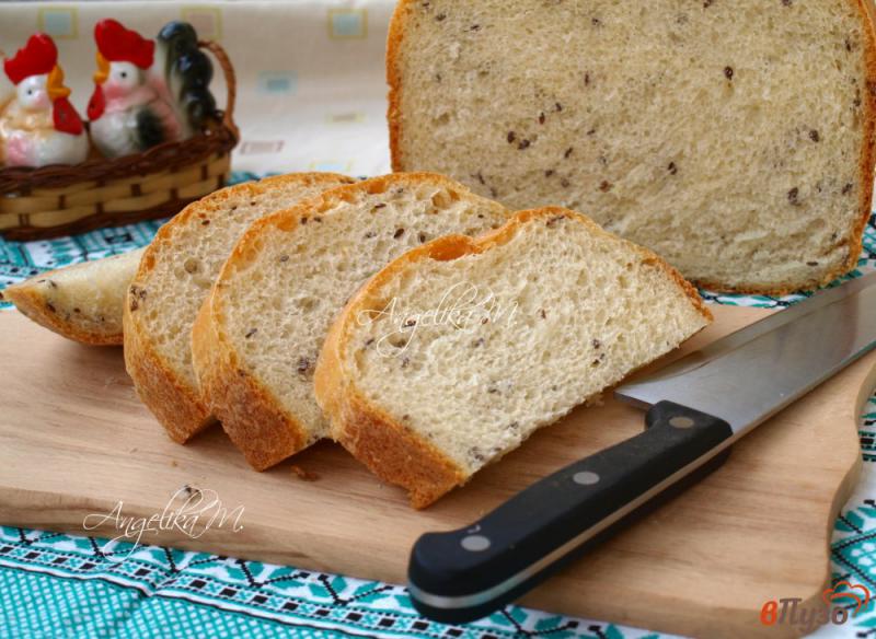 Фото приготовление рецепта: Молочный хлеб с семенами льна в хлебопечке шаг №5