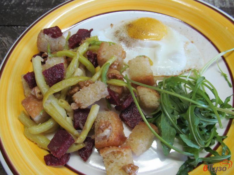 Фото приготовление рецепта: Завтрак на скорую руку - гренки с салями шаг №5