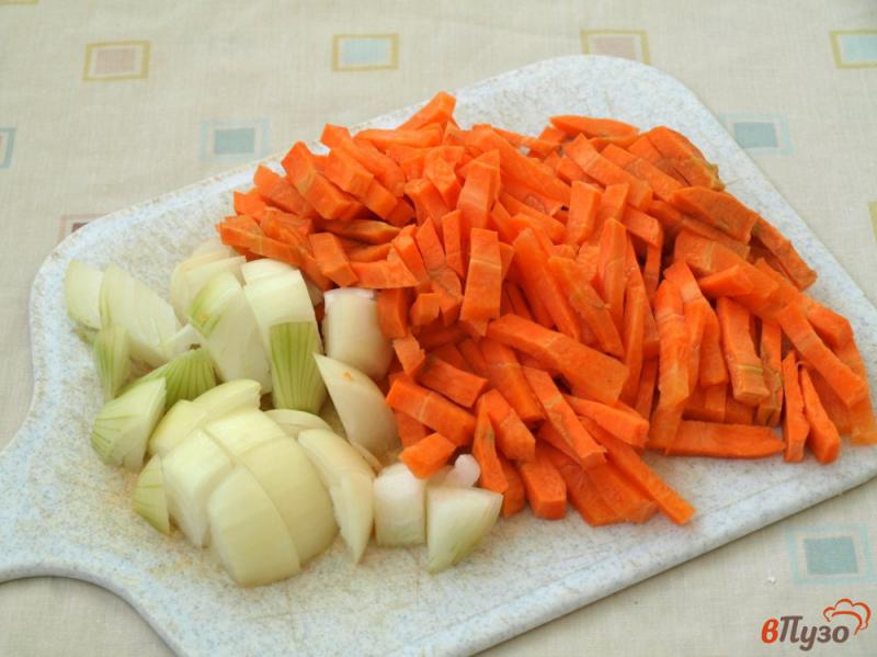 Фото приготовление рецепта: Рагу из индейки с овощами в казане шаг №1